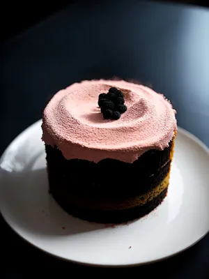 Delicious Gourmet Cupcake with Sweet Chocolate Icing