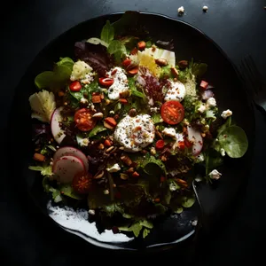 Fresh Berry Salad with Peppered Meat and Vegetable Wok