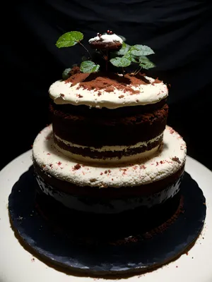 Gourmet Chocolate Cake with Berry Sauce