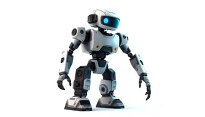 Futuristic Chrome Robot Character in 3D Render