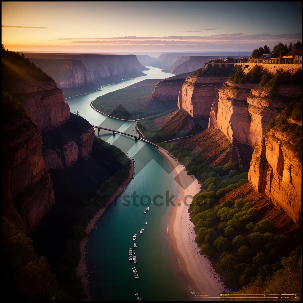 Picture of Magnificent Canyon View with Majestic Cliffs.