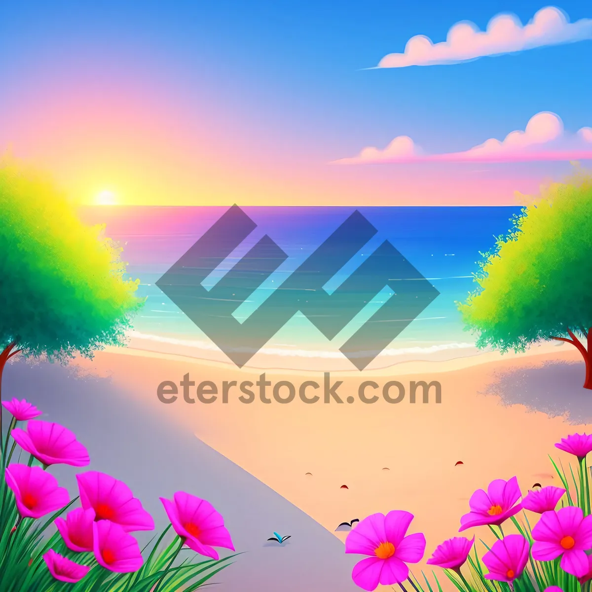 Picture of Serene Summer Seascape with Sunlit Waves