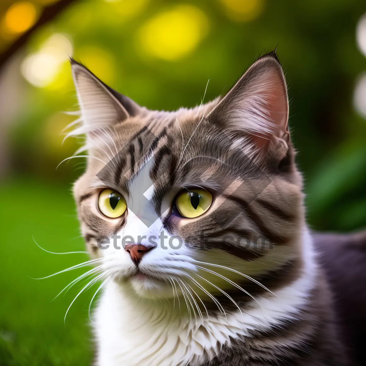 Picture of Cute Domestic Kitty with Curious Eyes