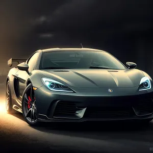 Speed Demon: Sleek Sports Car Shining on the Road