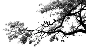 Seasonal Skyline in Oak Forest Environment