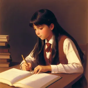 Smiling businesswoman at office desk with laptop computer