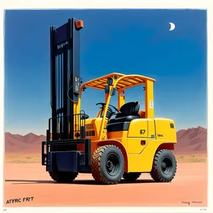 Yellow Heavy Equipment Loader at Construction Site