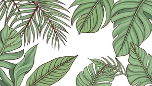 Floral Bamboo Leaf Silhouette Pattern Design