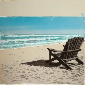 Sunny Beach Chair by the Turquoise Sea