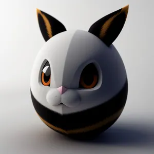 Cute Bunny Cartoon Character with Playful Expression