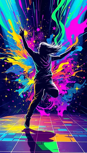 Colorful Dance Fantasy DJ Graphic Shapes Wallpaper