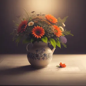 Festive Floral Vase with Punch of Colors