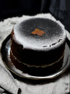 Decadent chocolate cake with sugary topping