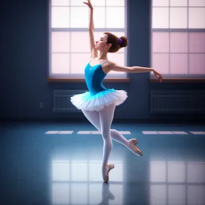 Graceful Dancer Balancing on Beam