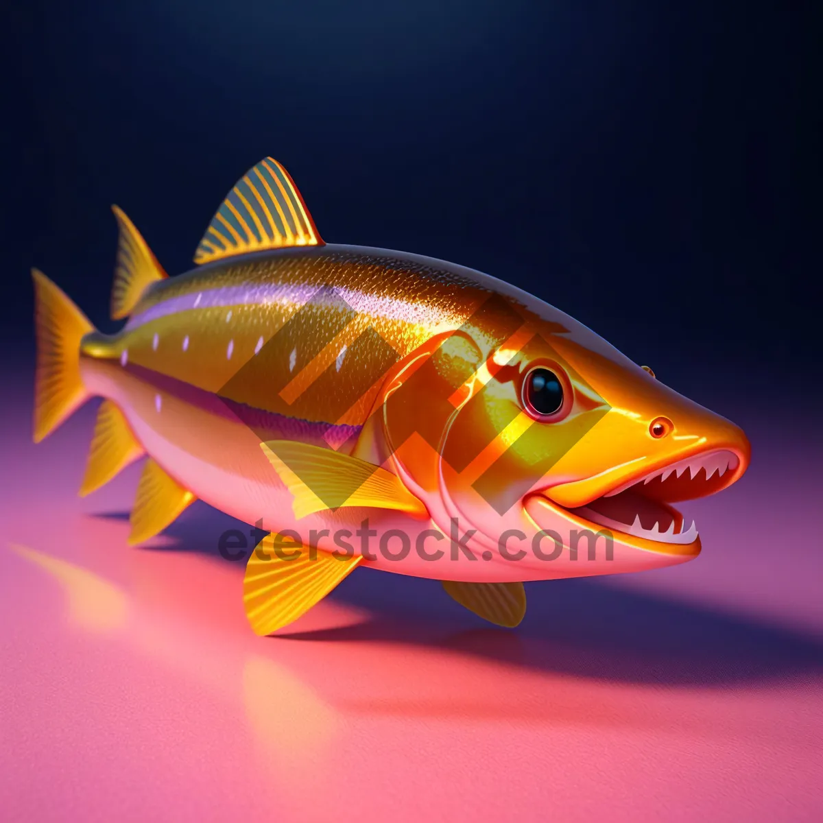 Picture of Colorful Goldfish Swimming in Aquarium Bowl