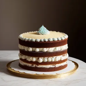 Chocolate cupcake with creamy frosting and sprinkles