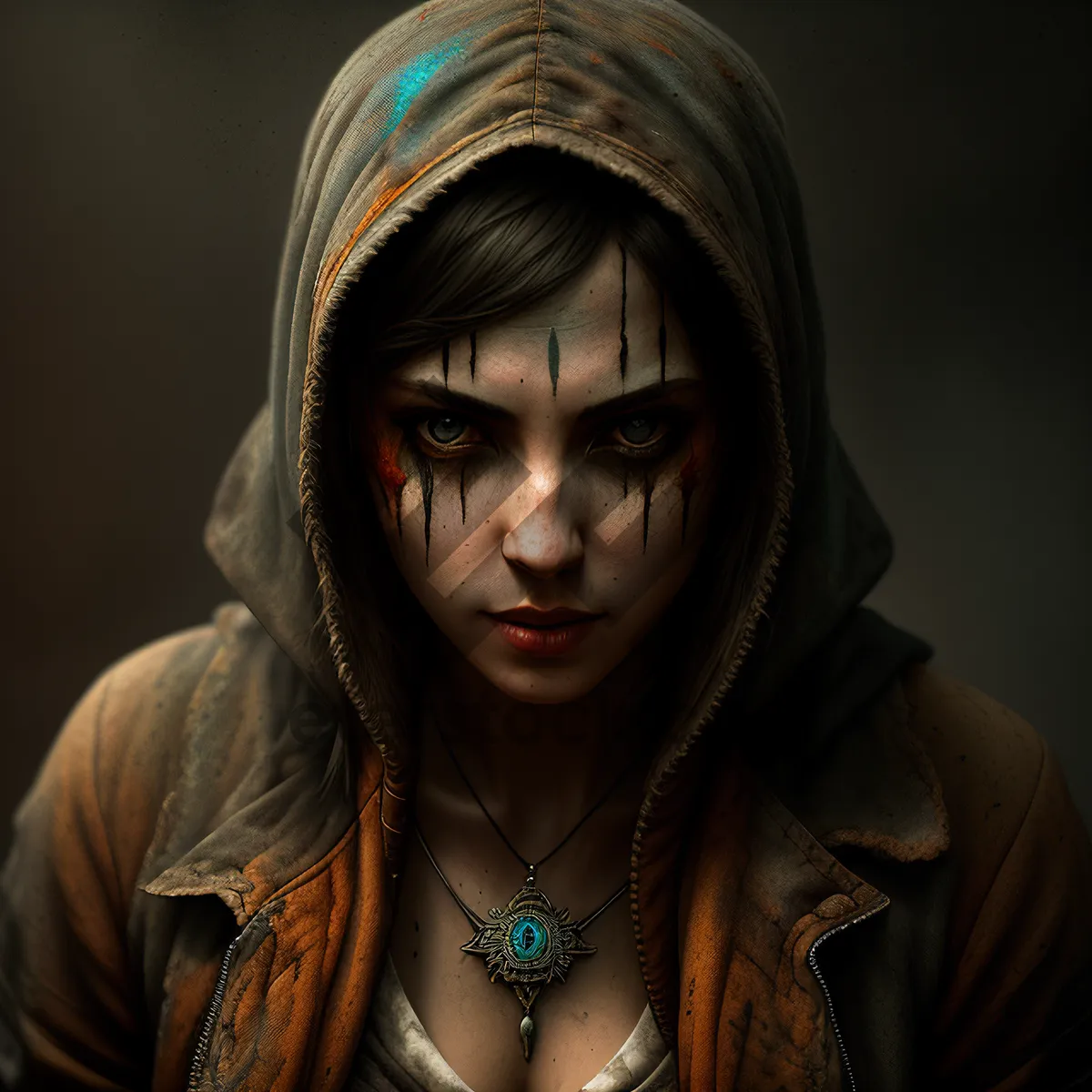 Picture of Fashionable, Sultry Brunette Model with Mysterious Eyes