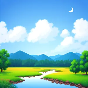 Serene Golf Course Landscape Under Summer Sky