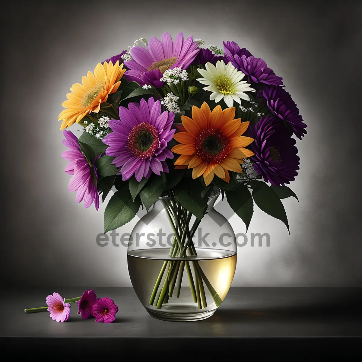Picture of Vibrant Summer Botanical Blooms: Daisy and Sunflower Bouquet