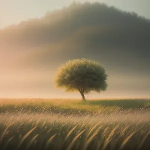 Serene Summer Wheat Field under Clear Skies