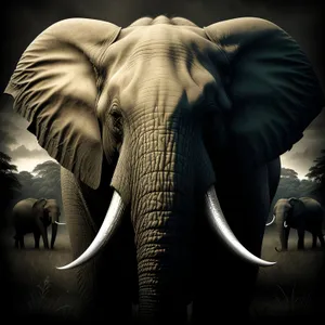 Majestic Elephant Roaming through Wildlife Safari