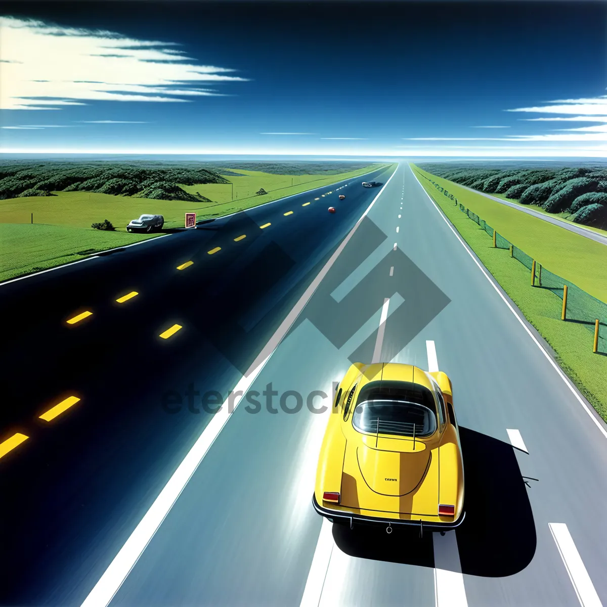 Picture of Speeding through city lights on urban expressway