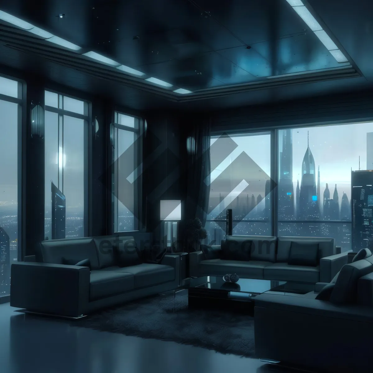 Picture of Modern luxury interior design of home theater room