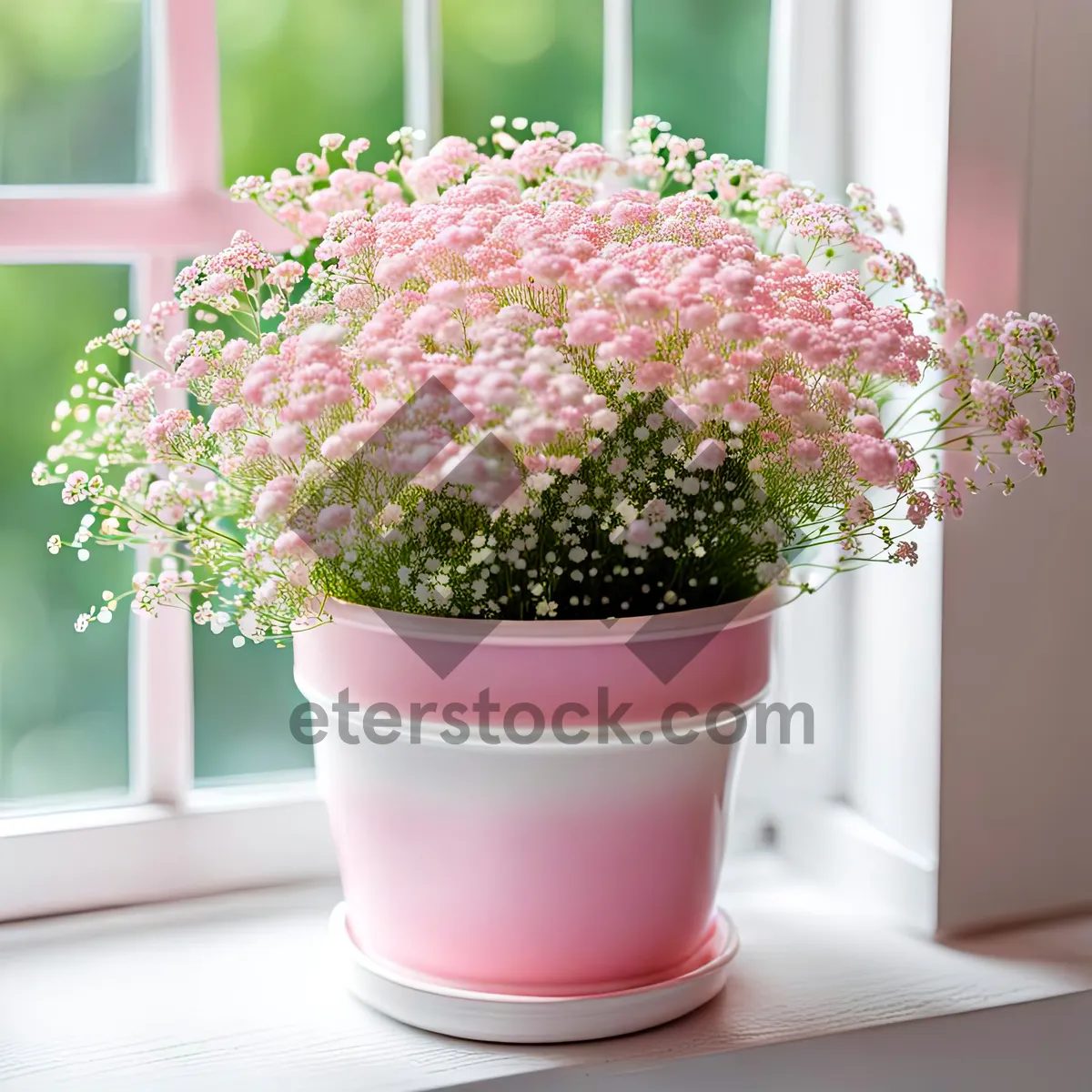 Picture of Decorative Flower Pot with Green Leafy Plant