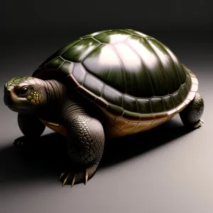 Cute Box Turtle with Protective Shell Crawl