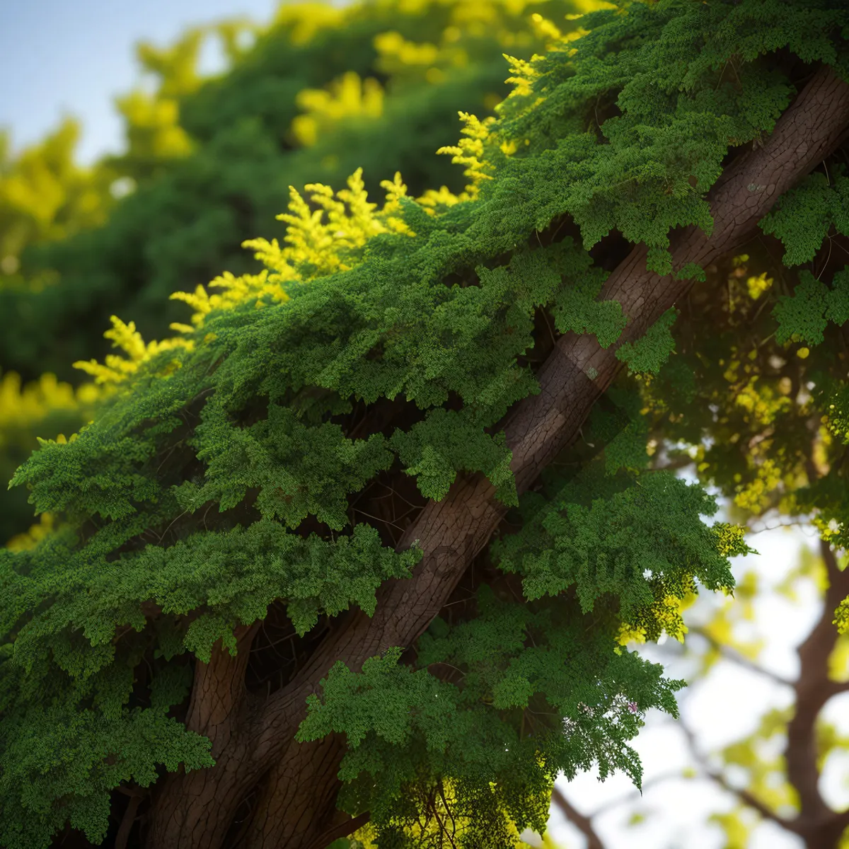 Picture of Lush Green Asparagus Fern in Forest Landscape