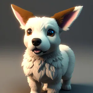 Adorable Purebred Canine Puppy with Floppy Ears