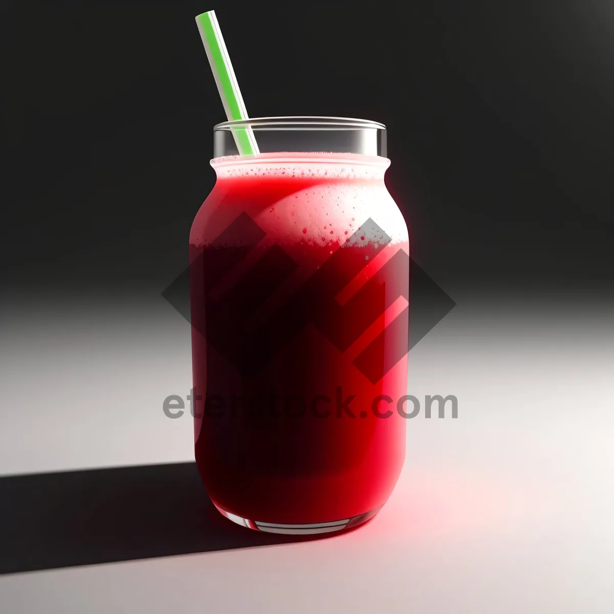 Picture of Refreshing Fruit Juice in Glass with Straw