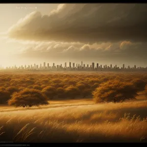 Serene Sunset Over Rural Countryside