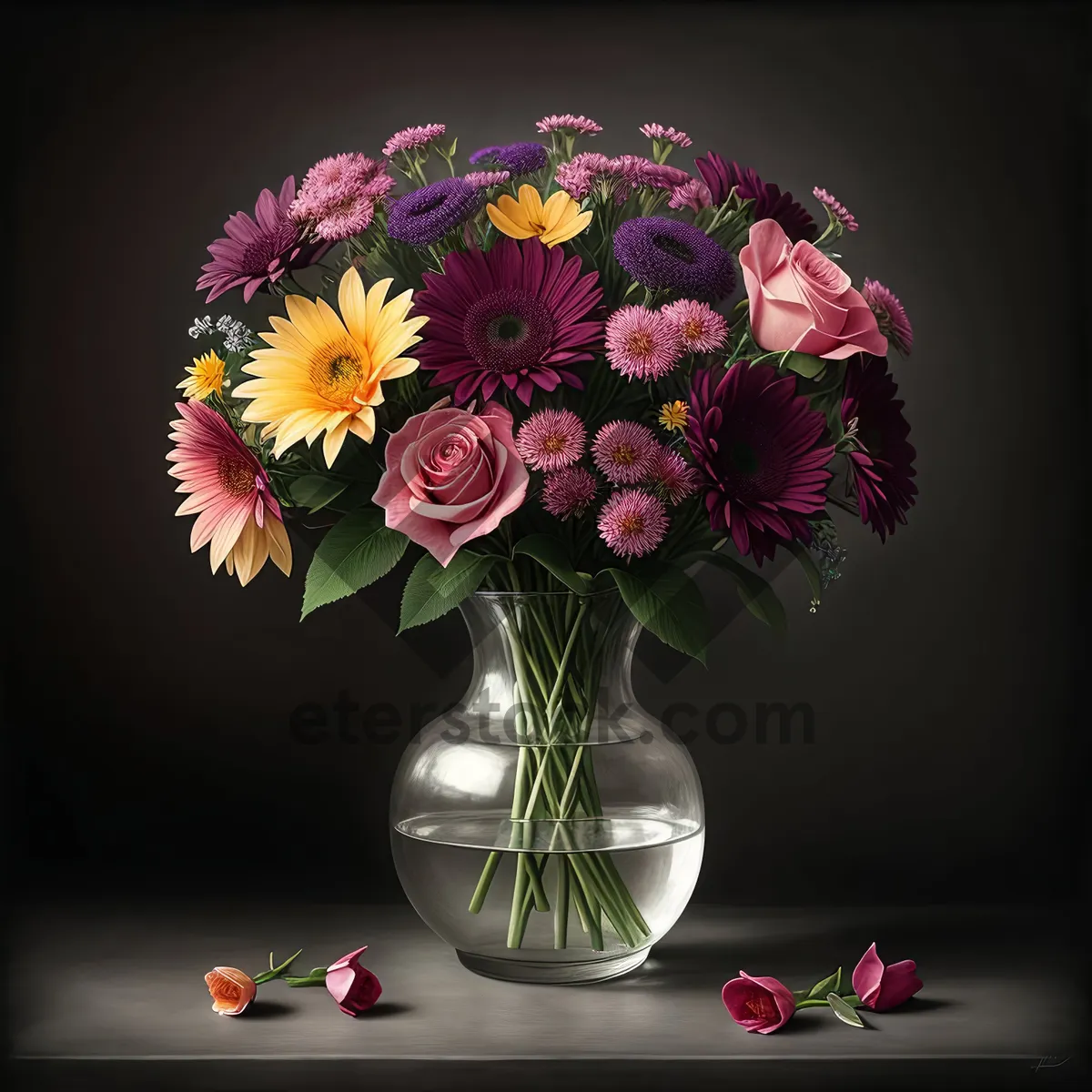Picture of Pink Floral Bouquet in Decorative Vase