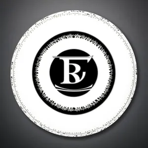 Shiny Black Round Button Icon with Elegant Curve