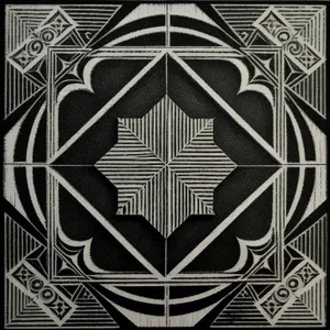 Symmetric Mosaic Design with Intricate Handicraft Art Texture
