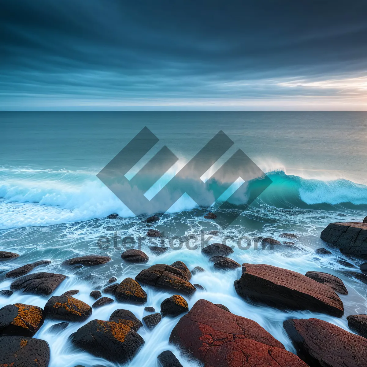 Picture of Sunset Serenity: A Tropical Paradise by the Shore