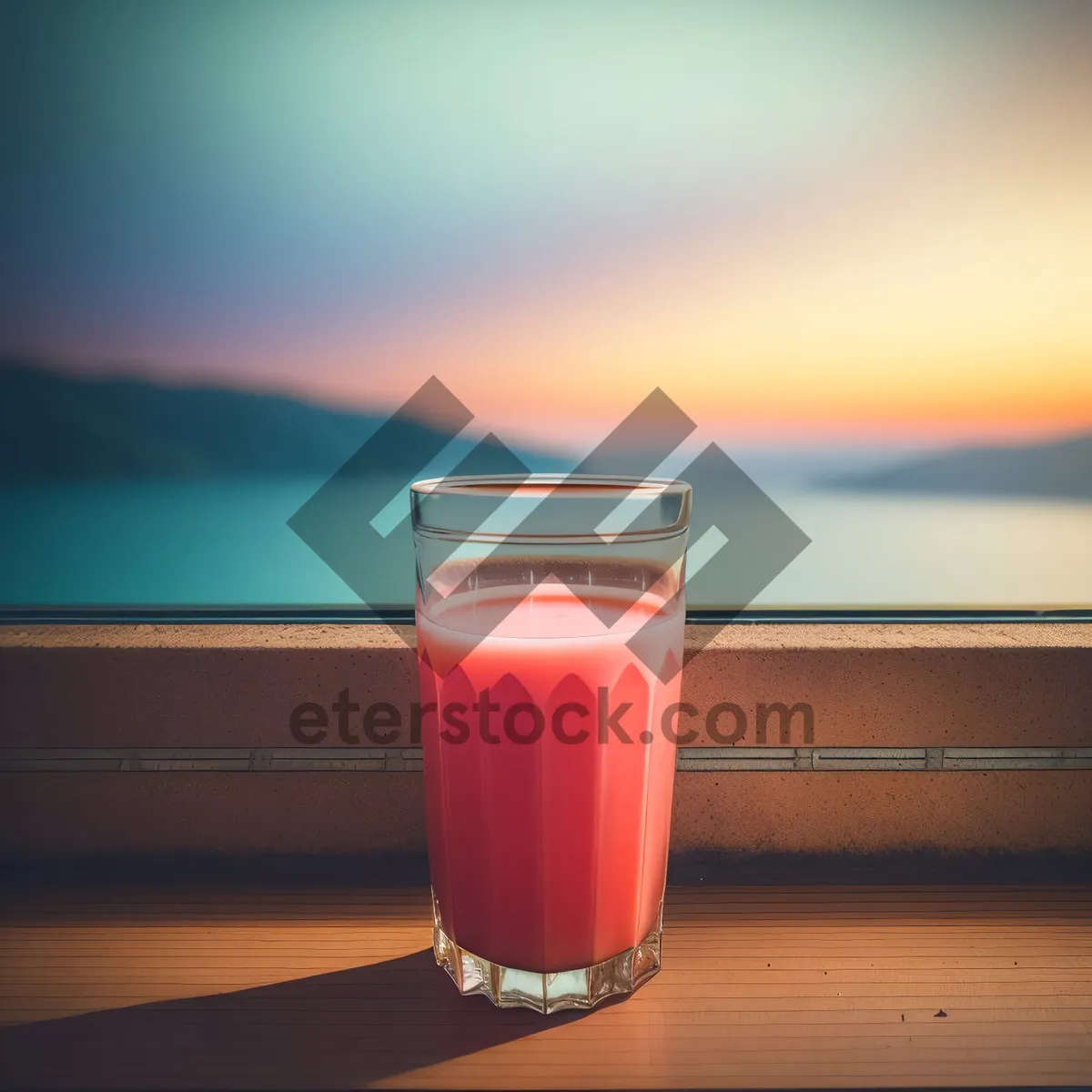 Picture of Refreshing Vodka Beverage in Glass