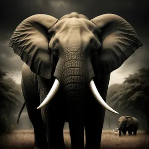 Majestic Elephant in African Wilderness