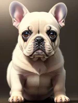 Adorable Bulldog Puppy Sitting - Purebred Canine