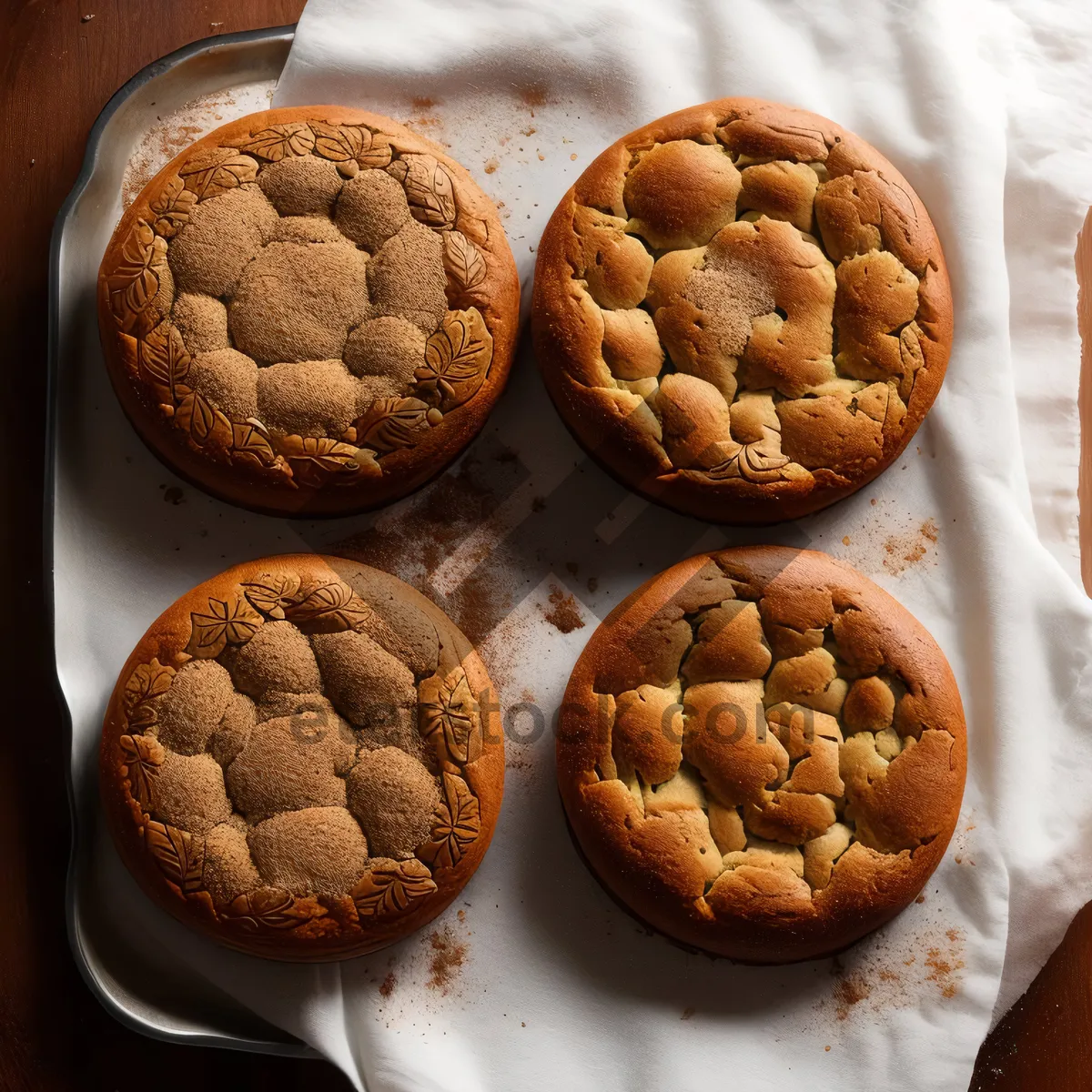 Picture of Chocolate cake and cookies on plate