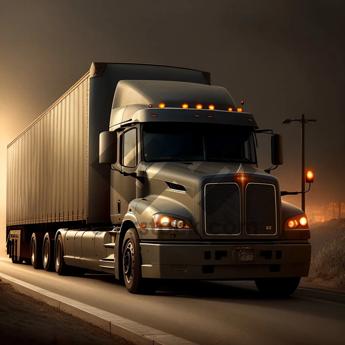 Picture of Freight haul truck on interstate