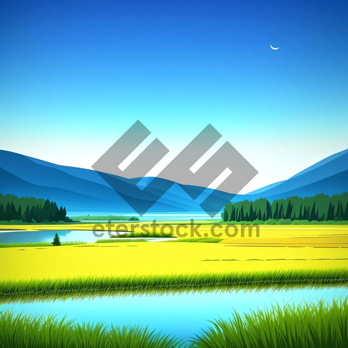 Picture of Idyllic Sunset over Rolling Countryside