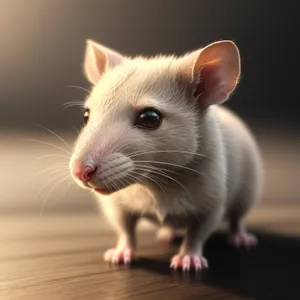 Cute Furry Mouse with Fluffy Tail