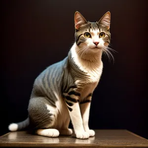 Charming Feline Curiosity: A Cute and Playful Gray Kitty