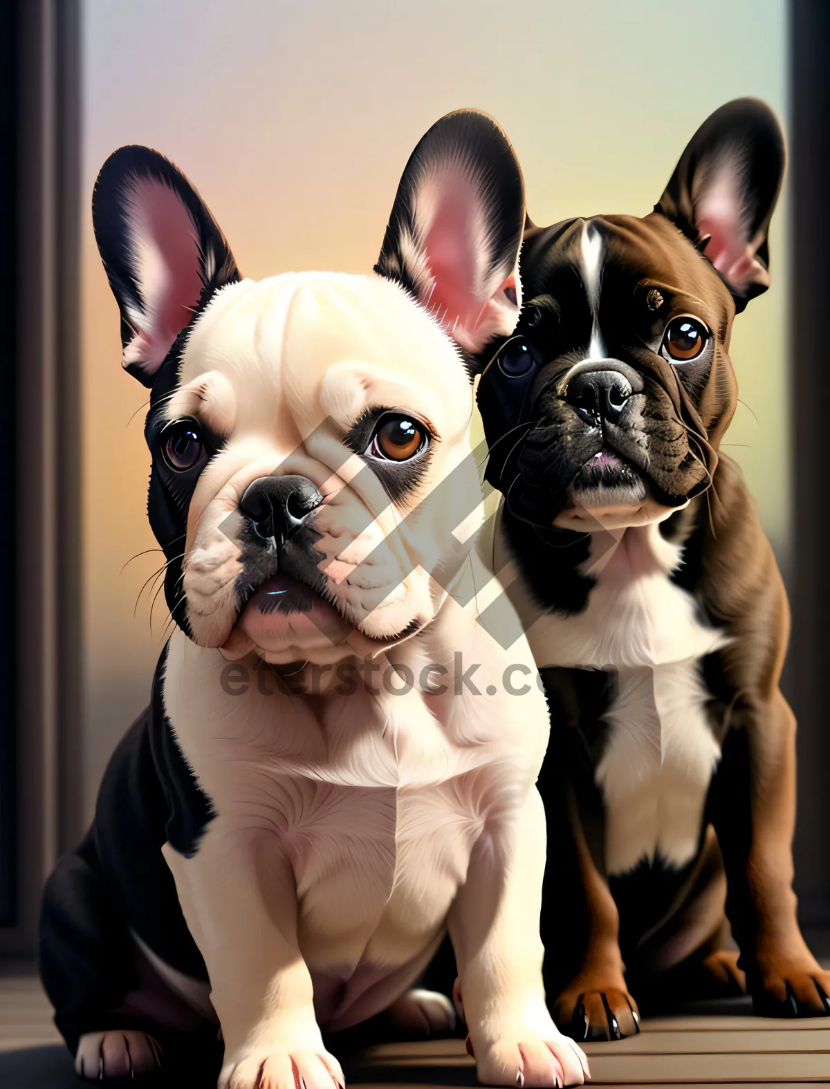 Picture of Cute Bull Terrier Puppy with Wrinkles