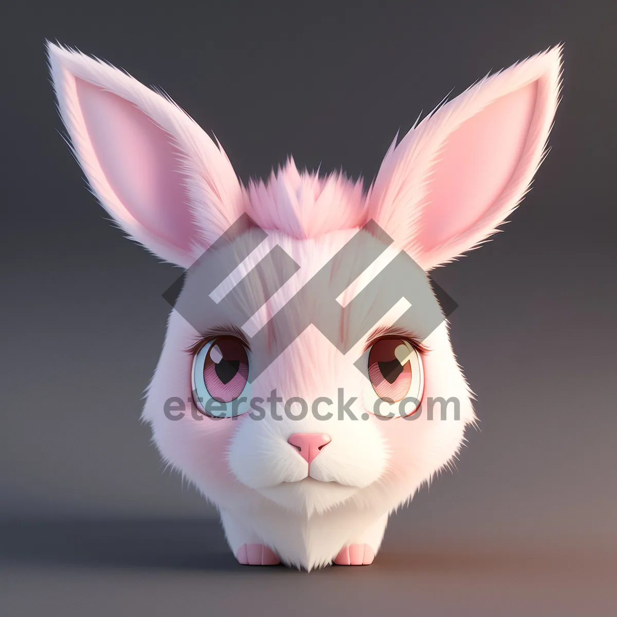Picture of Fluffy Bunny Ears - Cute Domestic Pet with Funny Expression.