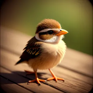 Cute Sparrow perched on Tree Branch