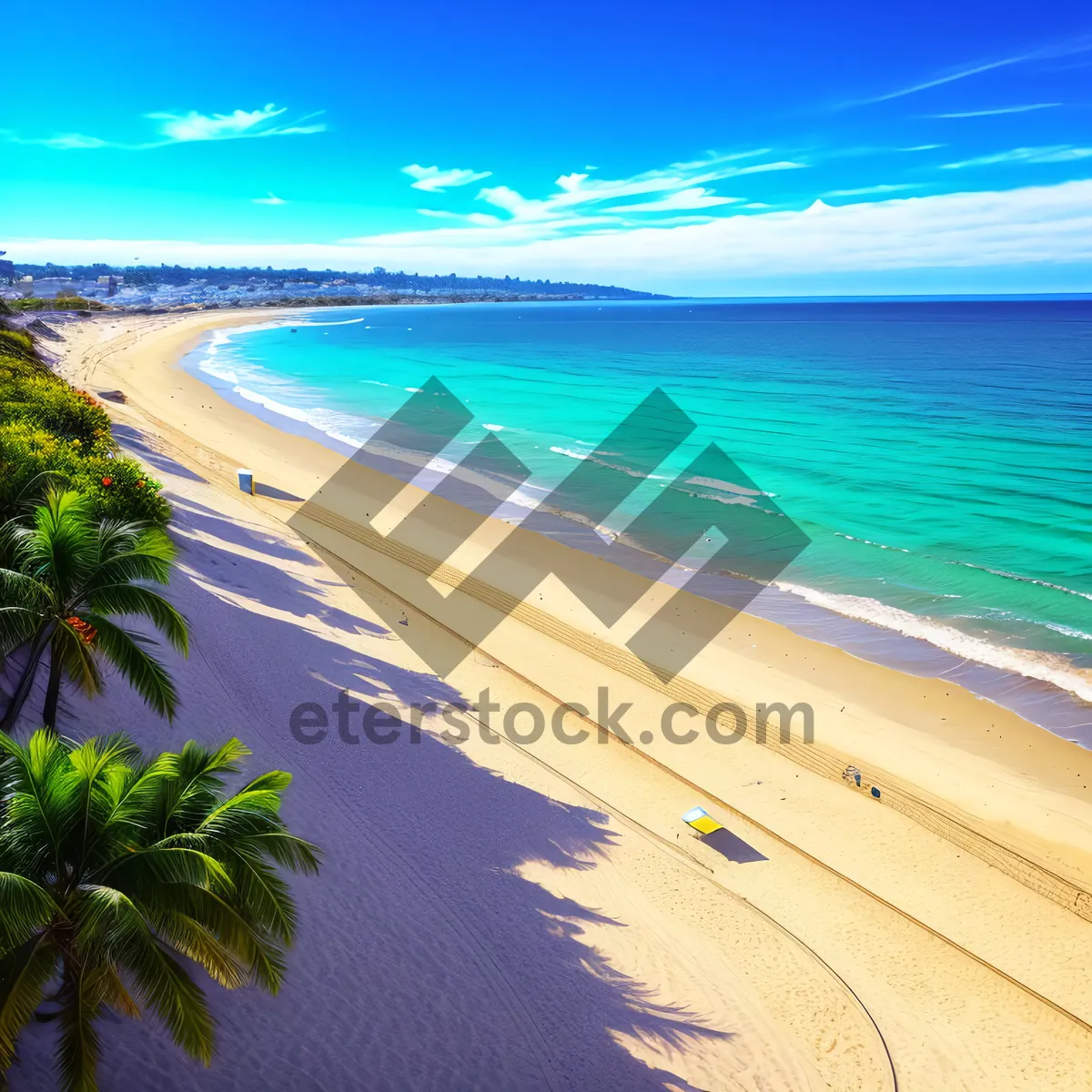 Picture of Breathtaking Tropical Beach Paradise with Clear Turquoise Waves