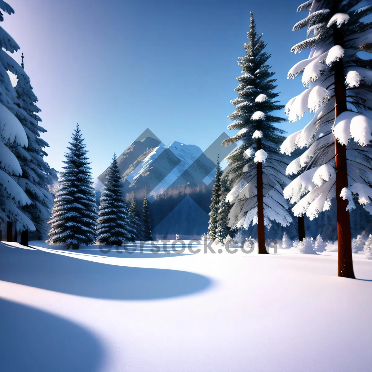 Picture of Winter Wonderland: Majestic Snow-Covered Alpine Mountain Landscape